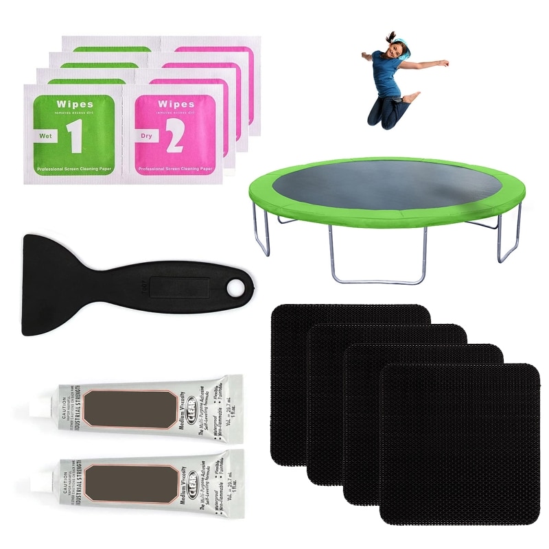 4 inch x 4 inch Square On Patches | Trampoline Patch Repair Kit Repair Trampoline Mat Tear or Hole in a Trampoline Mat
